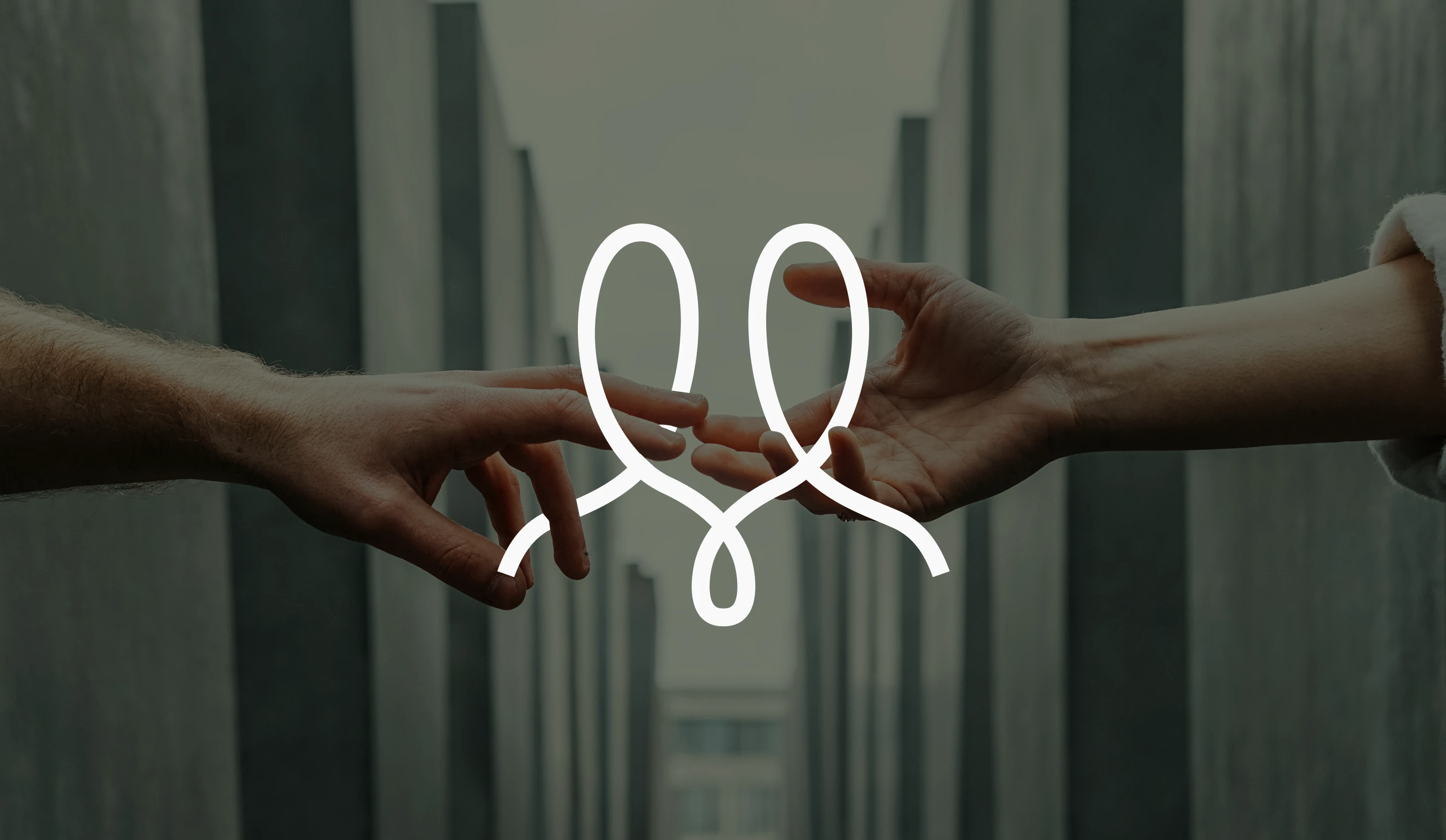 Two hands reaching towards each other, connected by the UAPP mark