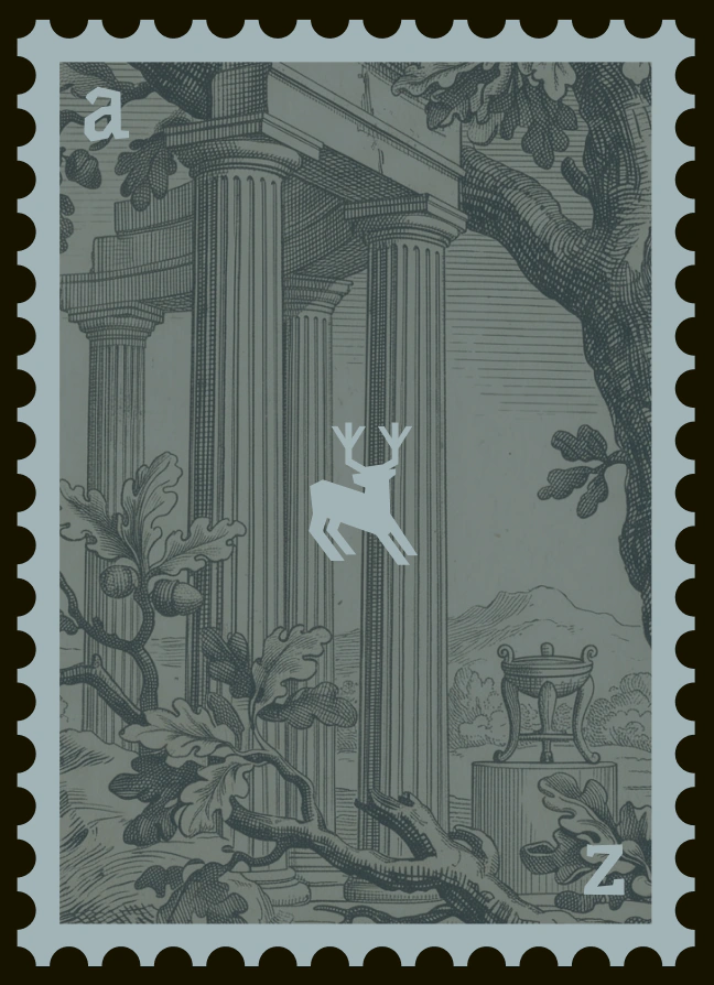 Greek collection stamp with a colonnade