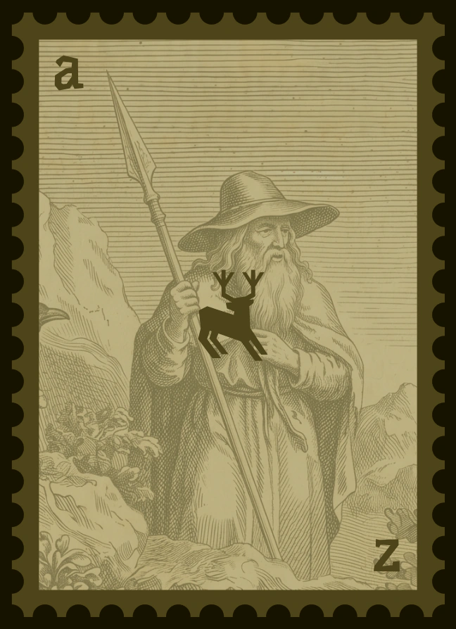 Norse collection stamp with a wanderer