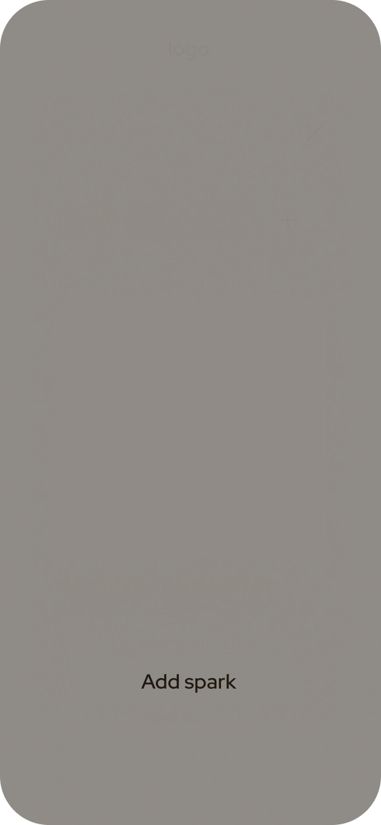 Compose screen for naming a spark and adding tags